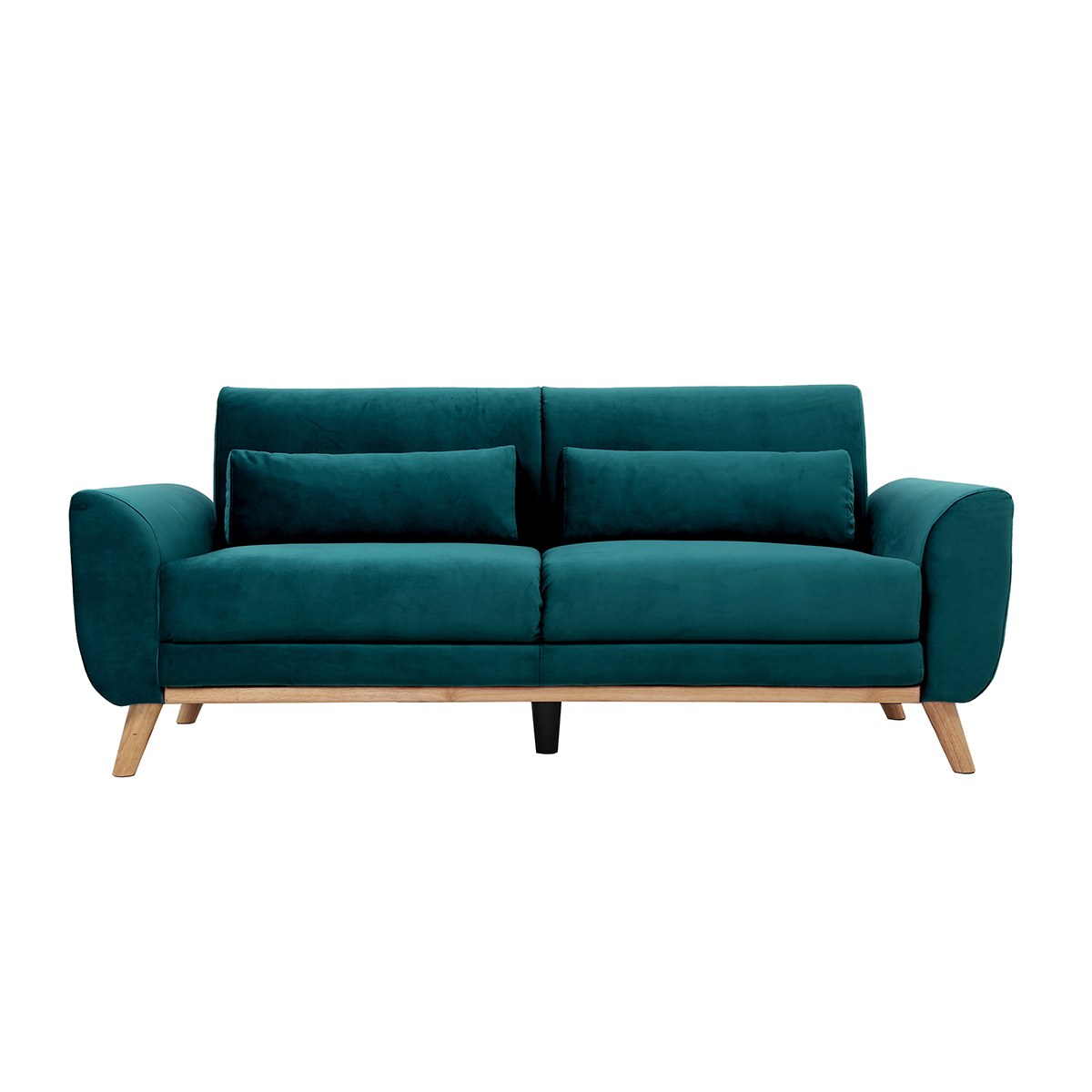 Divano scandinavo 3 posti velluto blu petrolio EKTOR