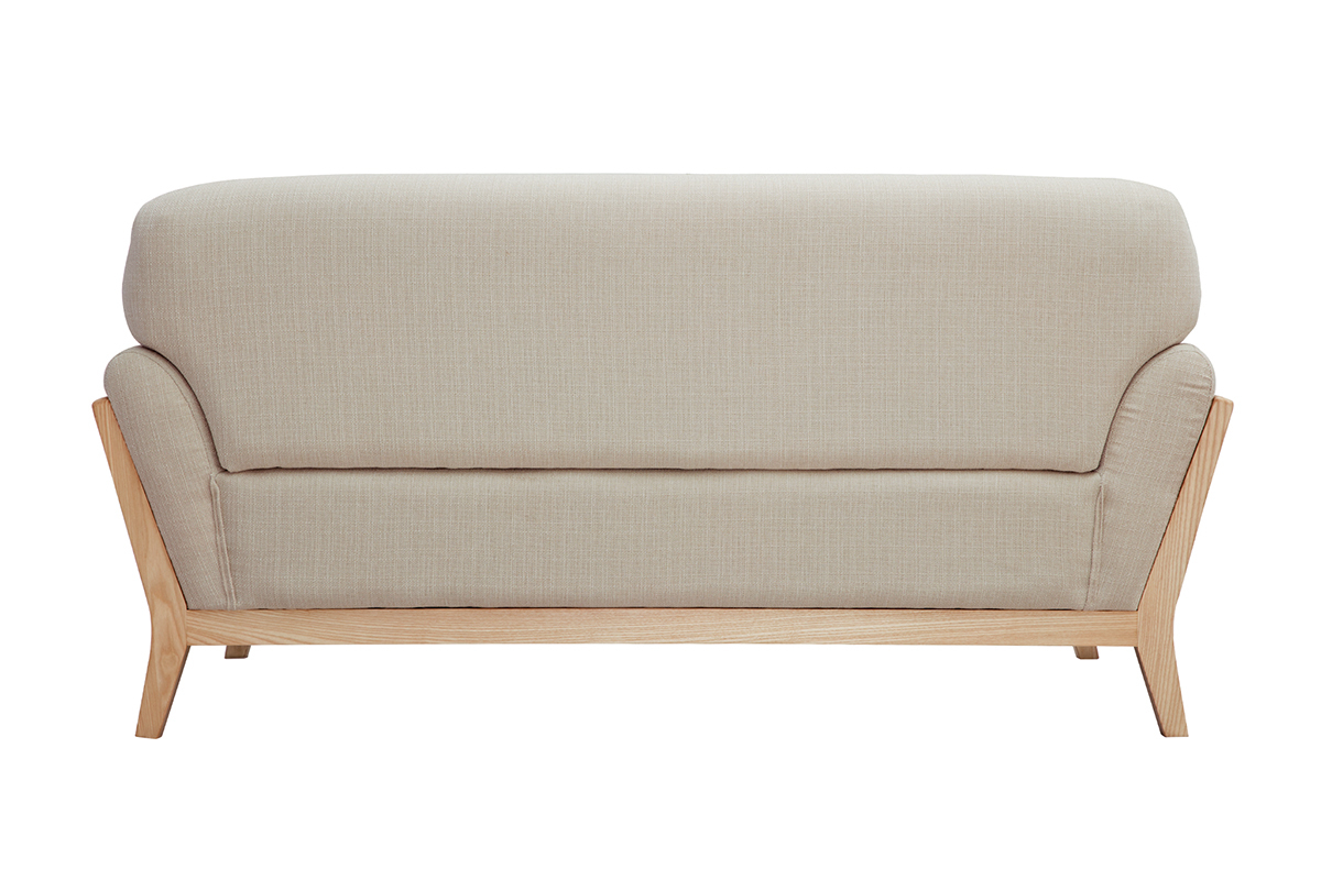 Divano scandinavo a 2 posti beige piedi in legno YOKO