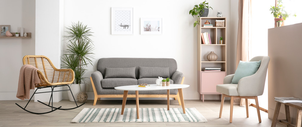 Divano con angolo destro scandinavo grigio chiaro OSLO