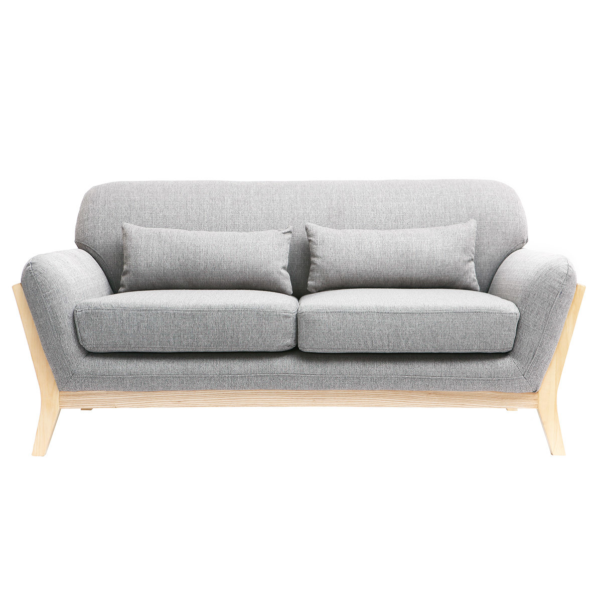 Divano scandinavo a 2 posti Grigio piedi in legno YOKO