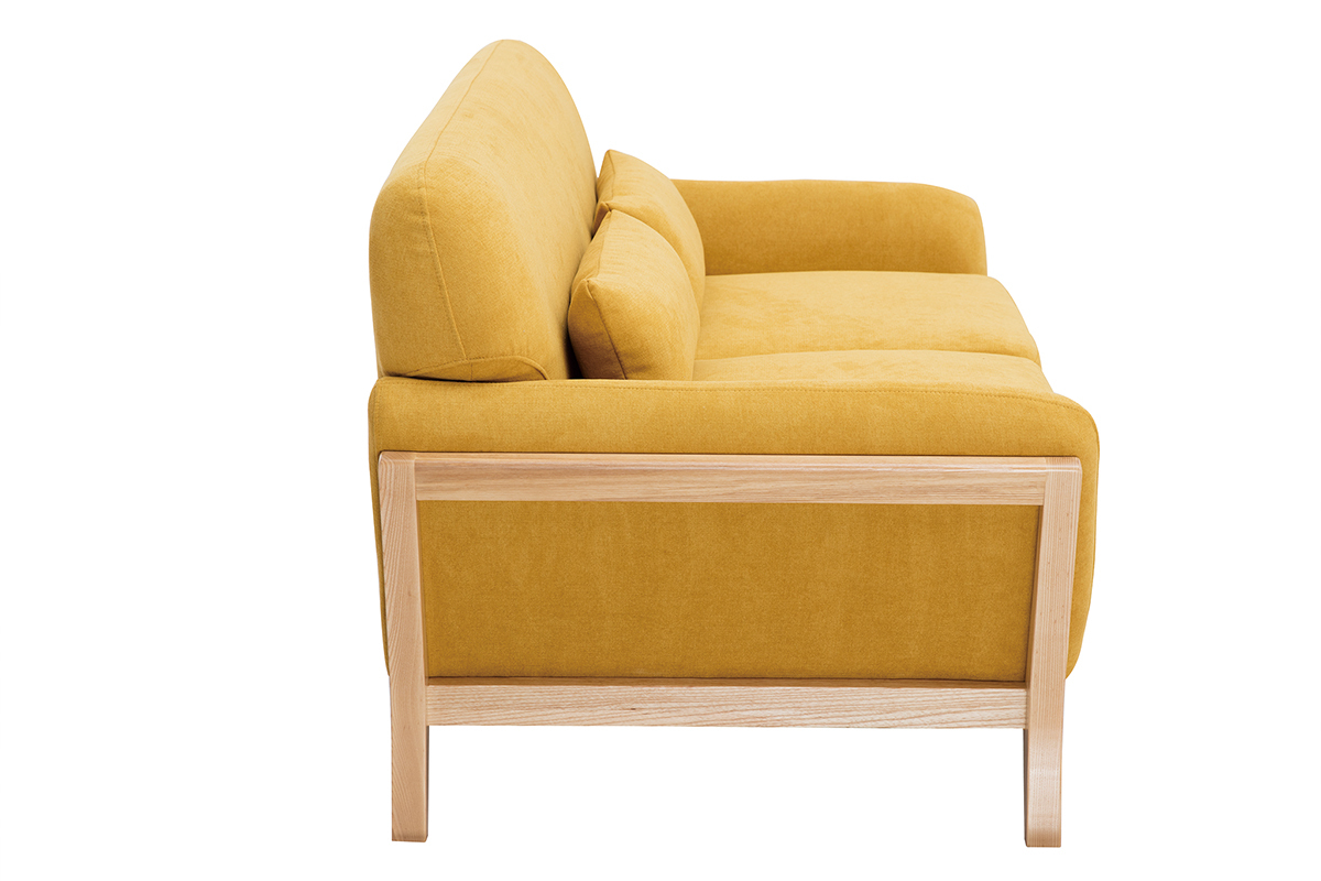 Divano scandinavo a 2 posti Grigio piedi in legno YOKO
