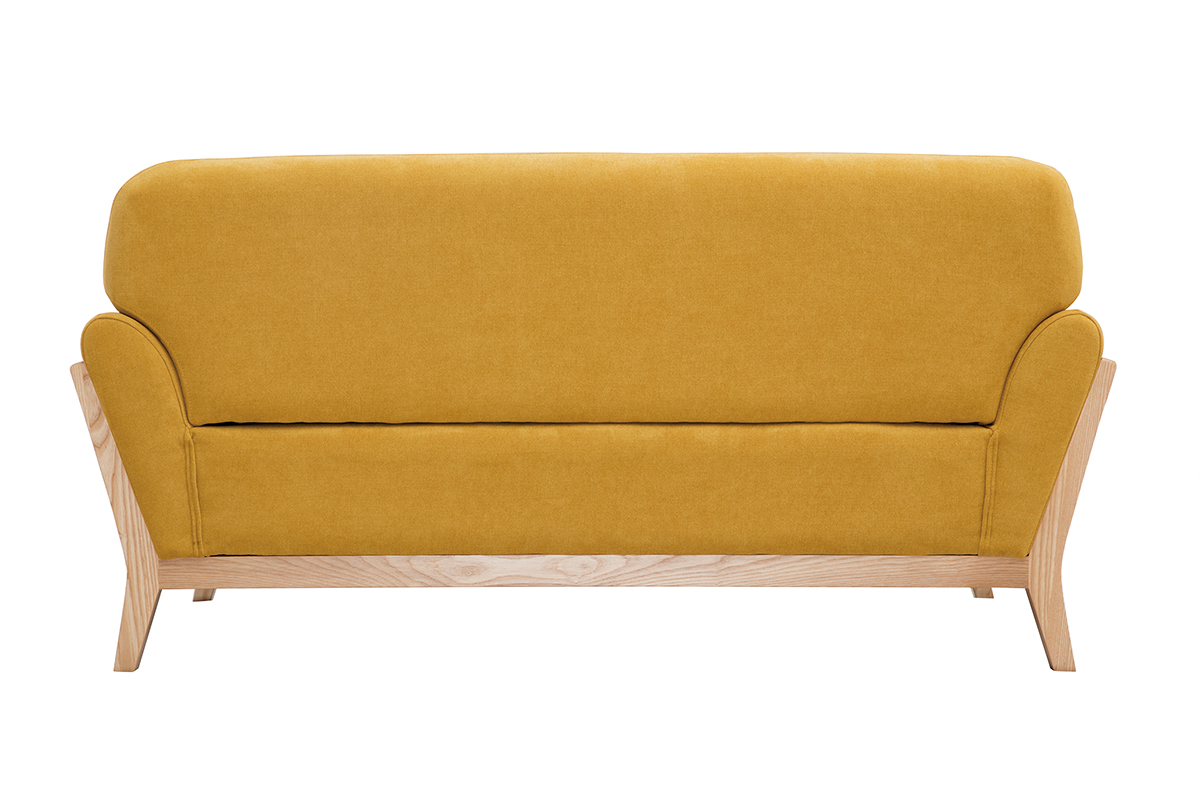 Divano scandinavo a 2 posti Grigio piedi in legno YOKO