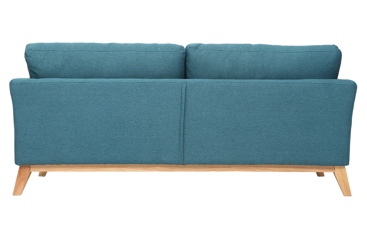 Divano scandinavo a 3 posti Blu Miliboo con piedi in legno OSLO