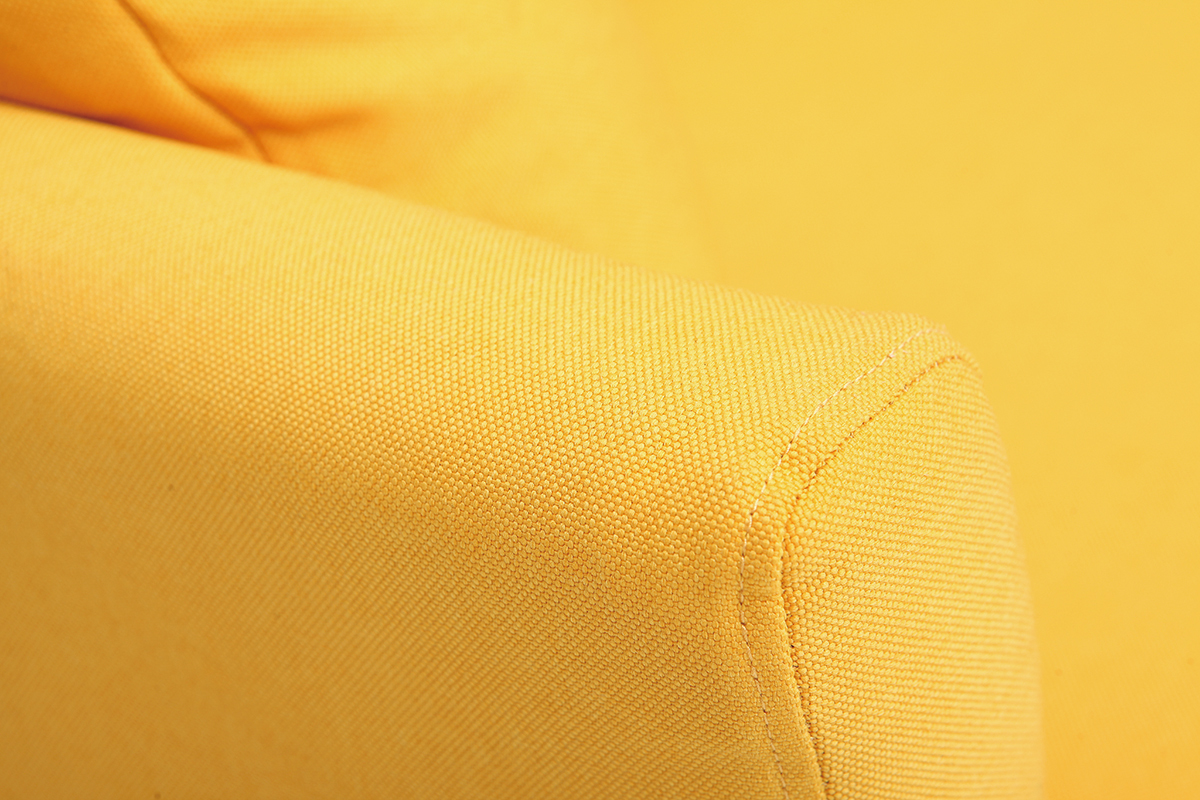 Divano scandinavo a 3 posti Giallo piedi in legno OSLO