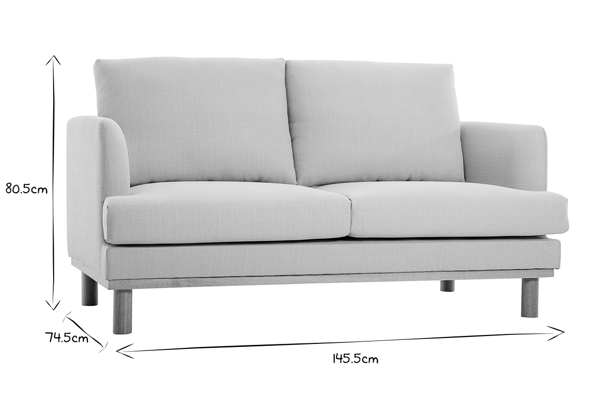 Divano scandinavo beige 2 posti HOBART