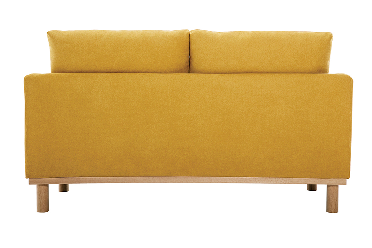 Divano scandinavo effetto velluto giallo senape 2 posti HOBART