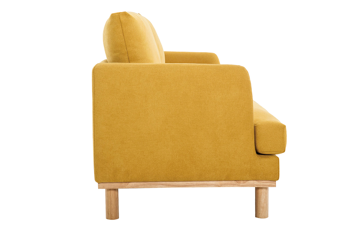 Divano scandinavo effetto velluto giallo senape 3 posti HOBART