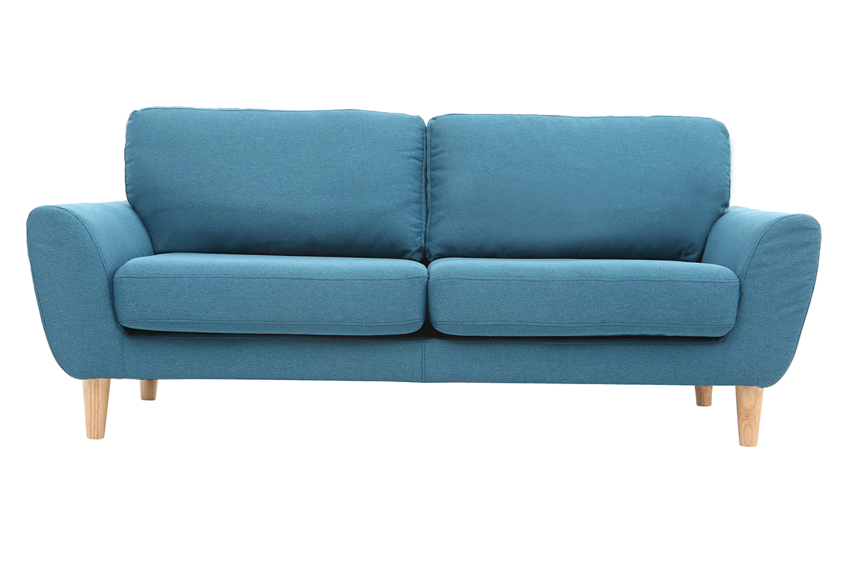 Divano scandinavo in tessuto Blu anatra 3 posti ALICE
