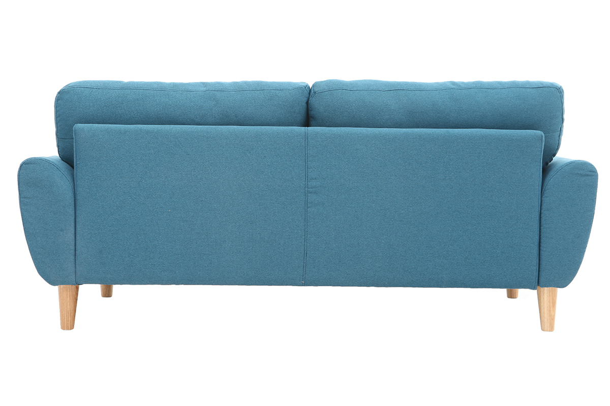 Divano scandinavo in tessuto Blu anatra 3 posti ALICE