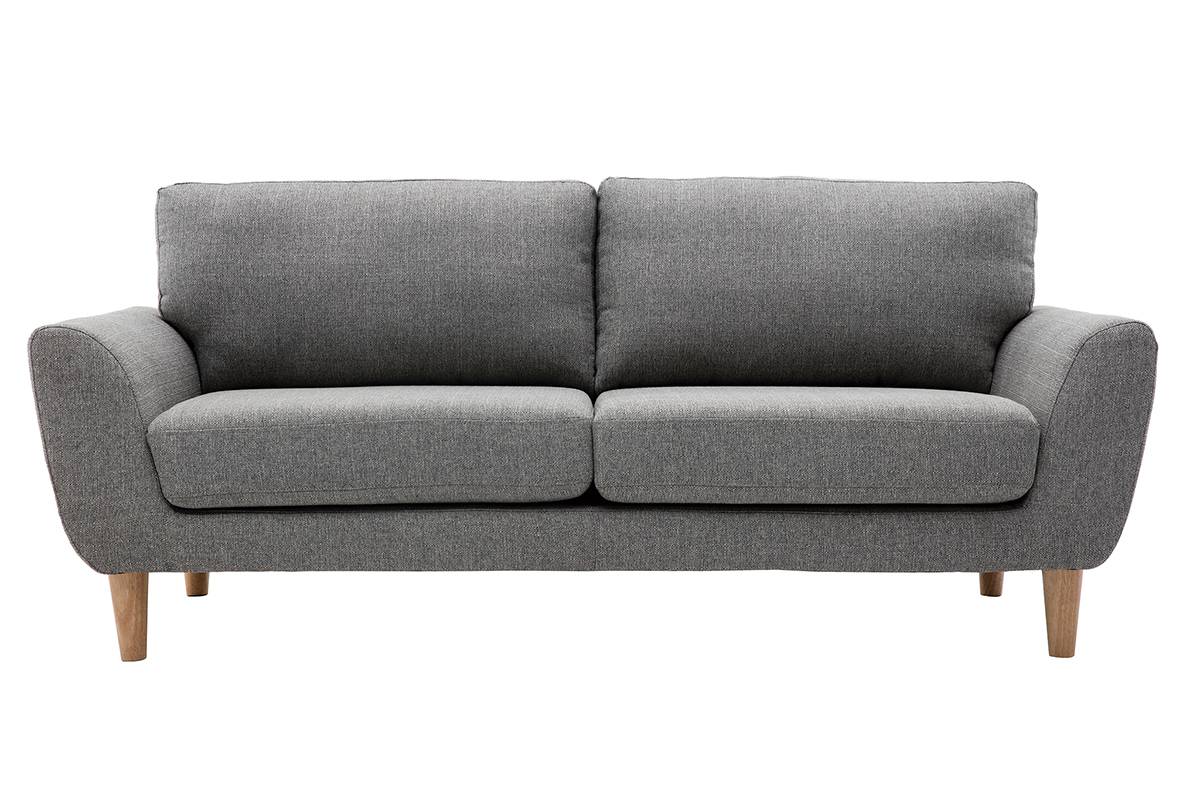 Divano scandinavo in tessuto grigio chiaro 3 posti ALICE