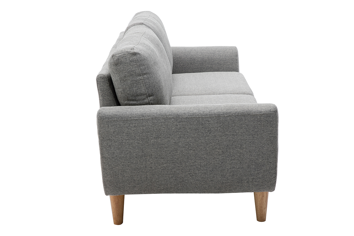 Divano scandinavo in tessuto grigio chiaro 3 posti ALICE