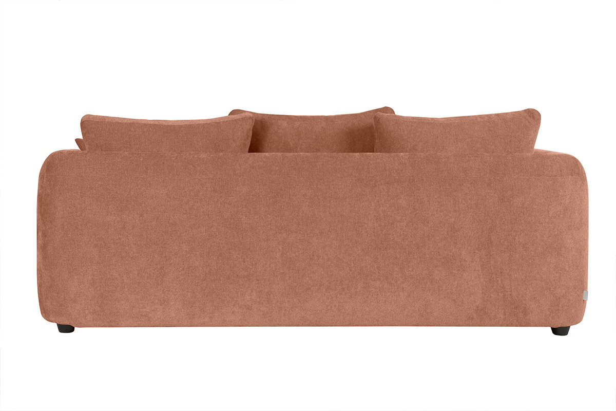 Divano sfoderabile design a forma di fagiolo in tessuto effetto velluto terracotta SACHA