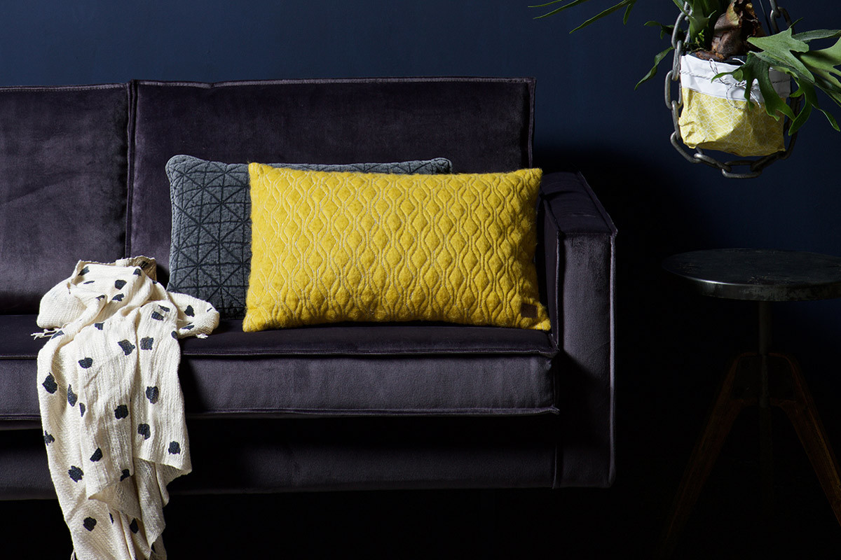 Divano vintage velluto grigio 3 posti ASPEN