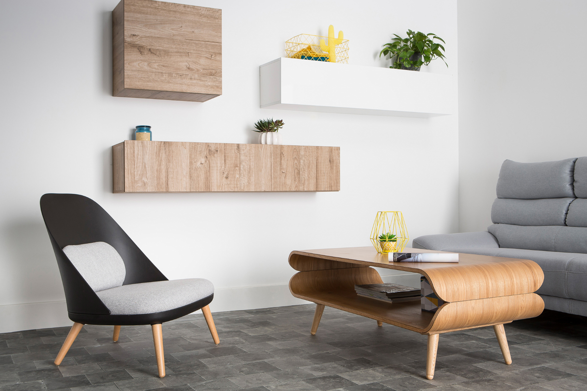 Elemento da parete TV legno miele orizzontale COLORED V2