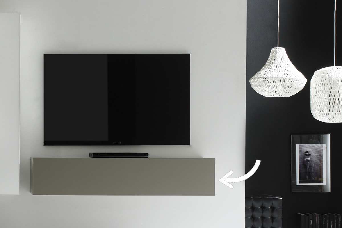 Elemento da parete TV talpa opaco orizzontale COLORED V2
