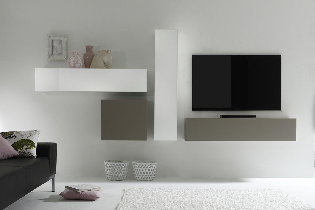 Elemento da parete TV talpa opaco orizzontale COLORED V2