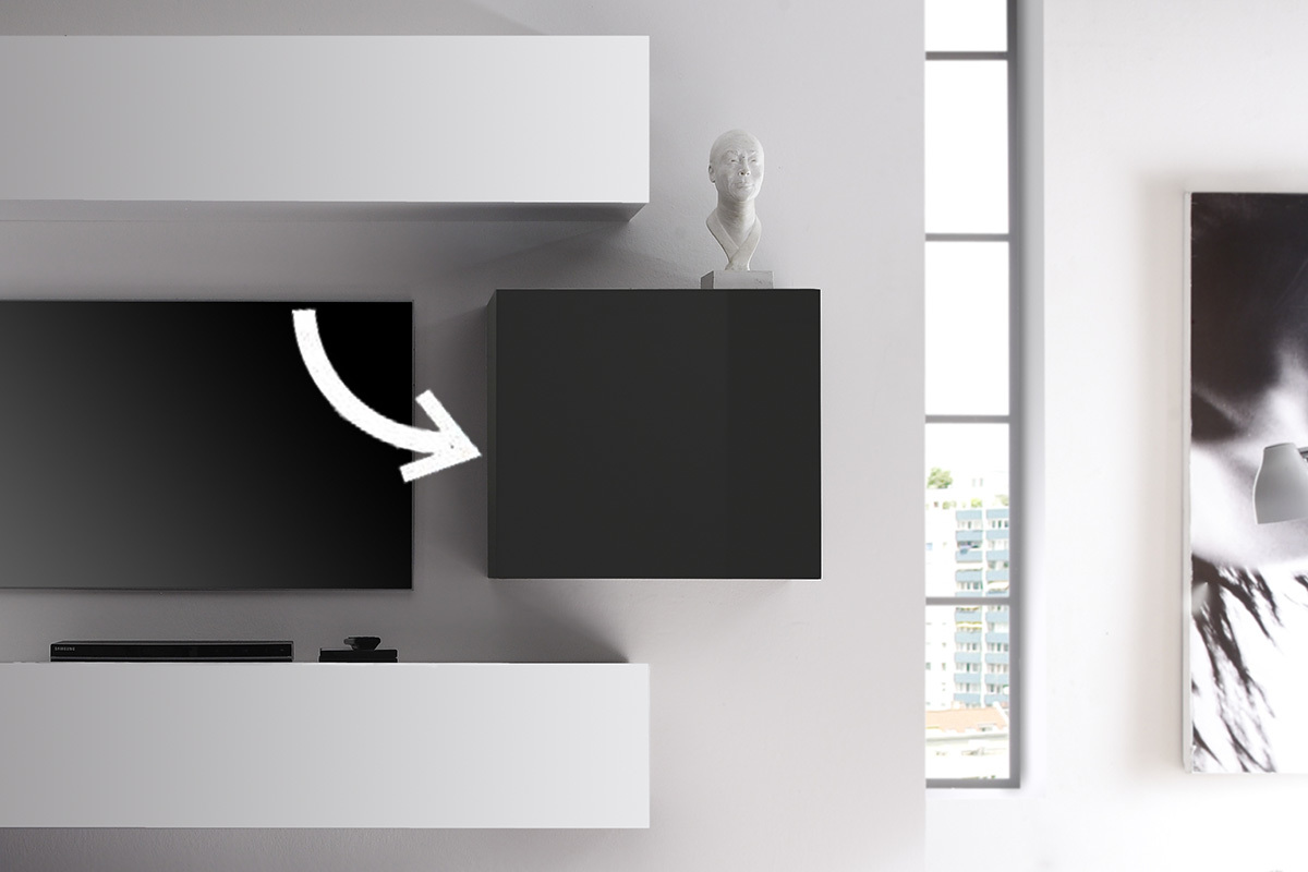 Elemento murale COLORED quadrato grigio antracite laccato