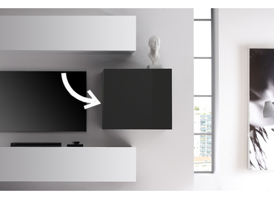 Elemento murale COLORED quadrato grigio antracite laccato