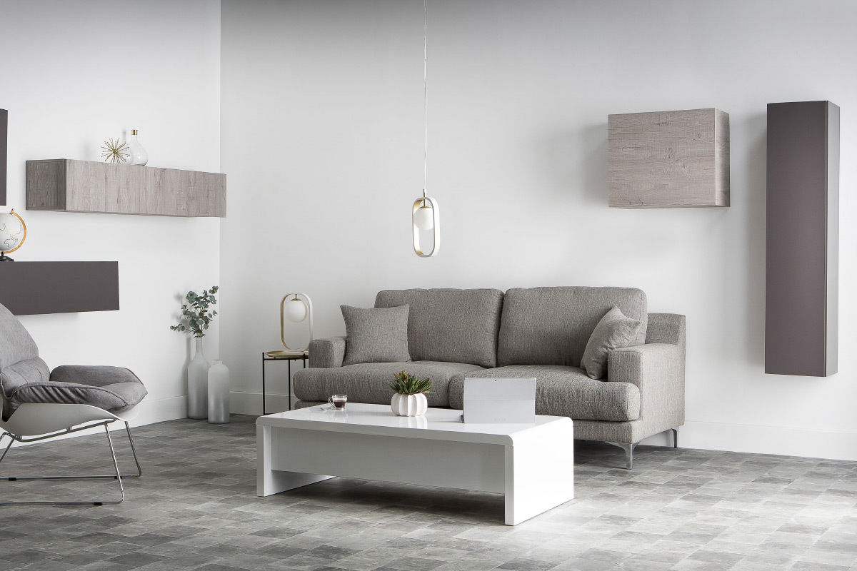 Elemento murale COLORED quadrato legno grigio