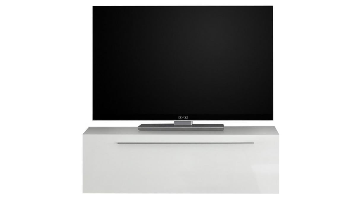 ETERNO pensile TV laccato bianco lucido con asta L95 cm