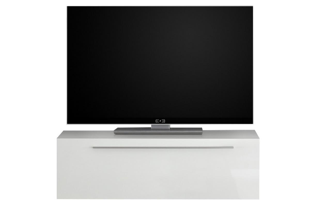 ETERNO pensile TV laccato bianco lucido con asta L95 cm