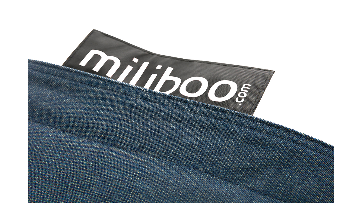 Fodera di pouf gigante in cotone Blue jeans BIG MILIBAG