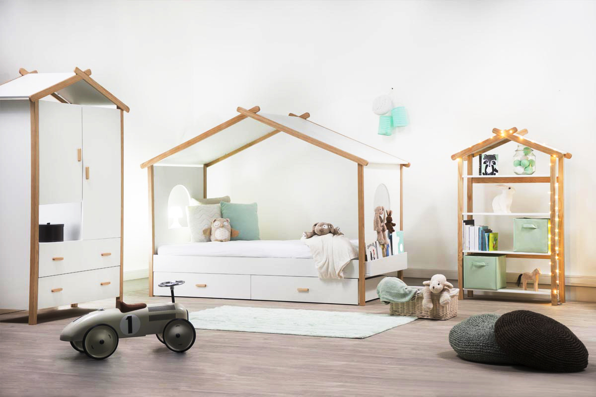 Gruppo di 2 cassetti del letto per bambino design BIRDY