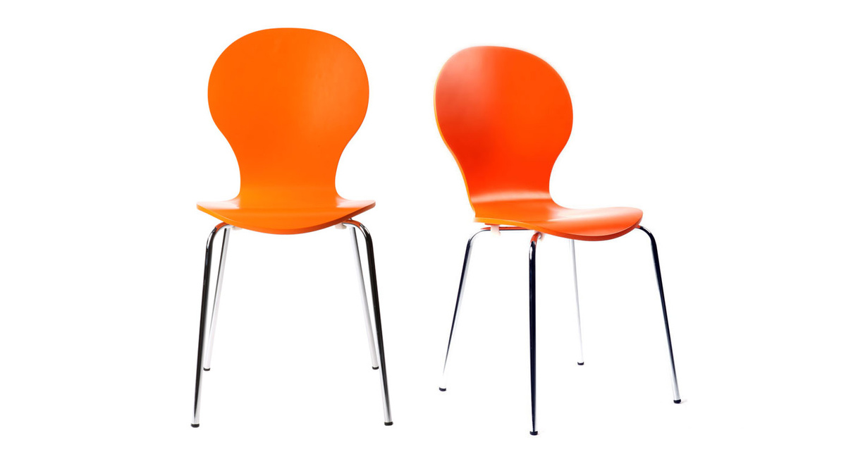Gruppo di 2 sedie design color arancione NEW ABIGAIL