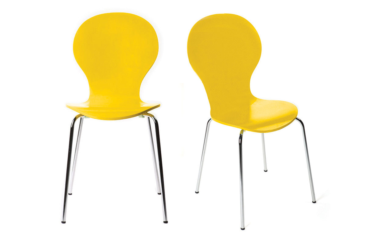 Gruppo di 2 sedie design color giallo NEW ABIGAIL