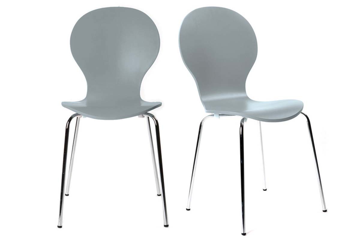 Gruppo di 2 sedie design color grigio NEW ABIGAIL