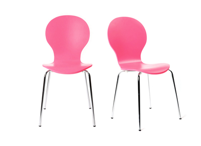 Gruppo di 2 sedie design color rosa  NEW ABIGAIL