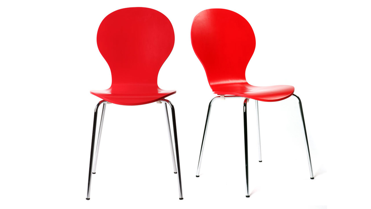 Gruppo di 2 sedie design color rosso NEW ABIGAIL