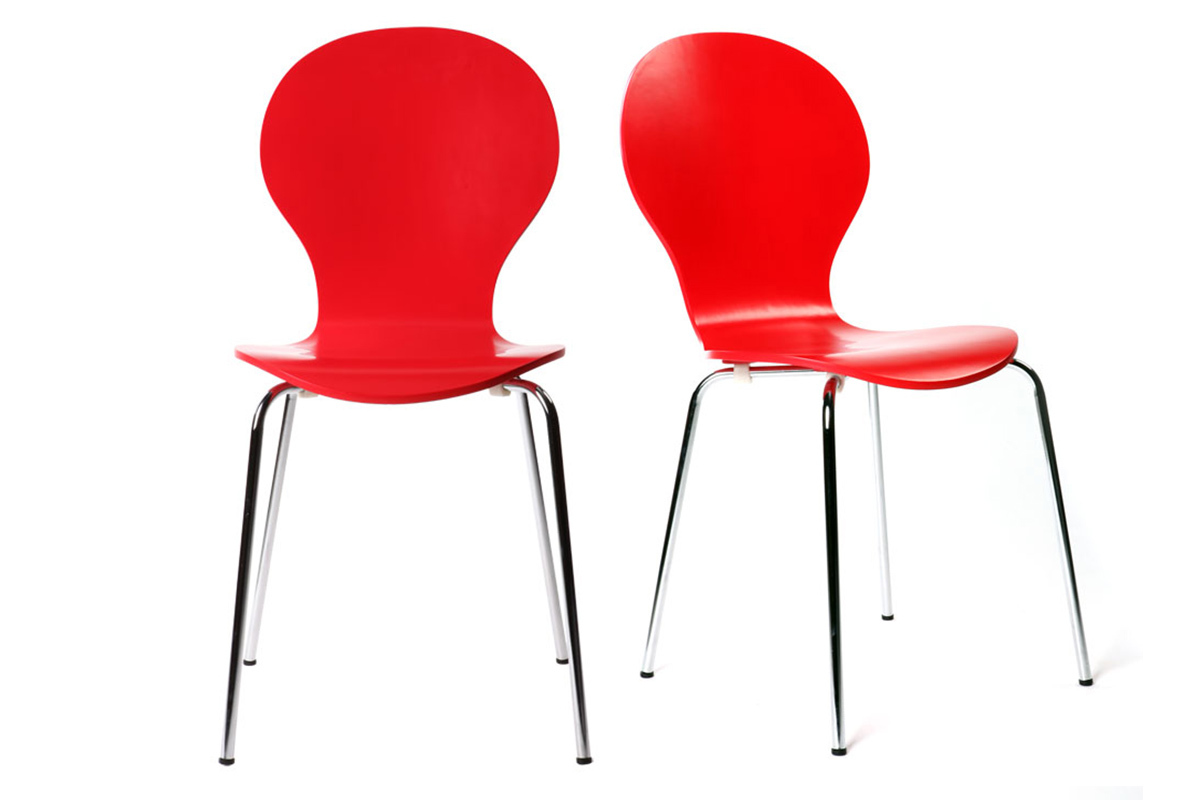 Gruppo di 2 sedie design color rosso NEW ABIGAIL