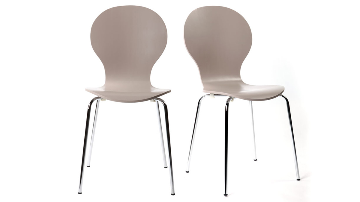 Gruppo di 2 sedie design color talpa NEW ABIGAIL