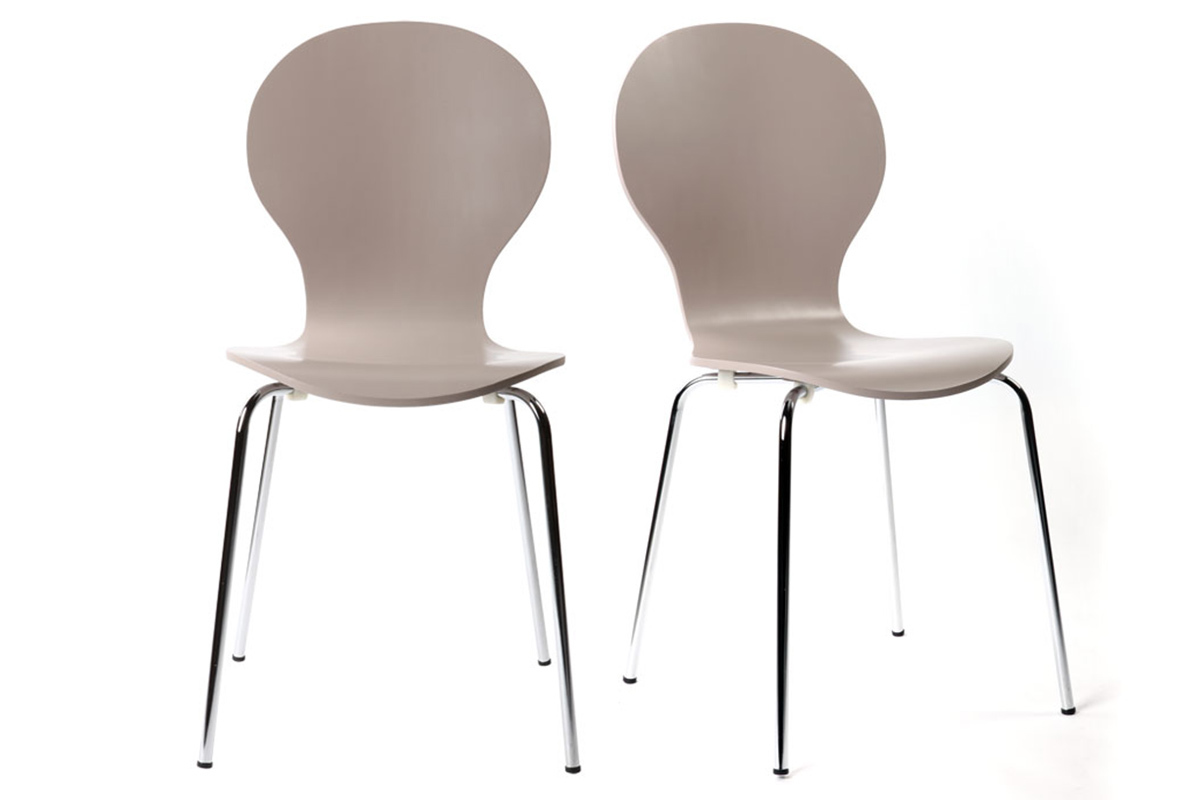 Gruppo di 2 sedie design color talpa NEW ABIGAIL