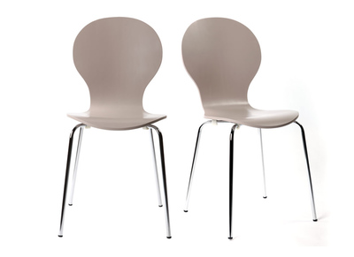 Gruppo di 2 sedie design color talpa NEW ABIGAIL
