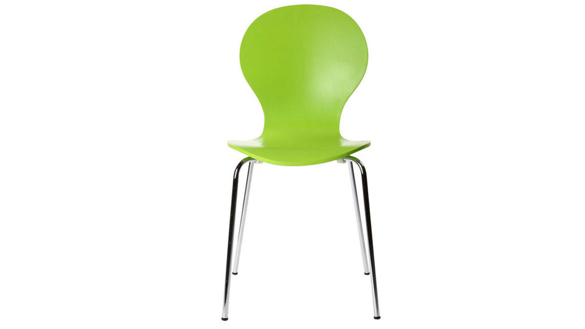 Gruppo di 2 sedie design color verde mela NEW ABIGAIL