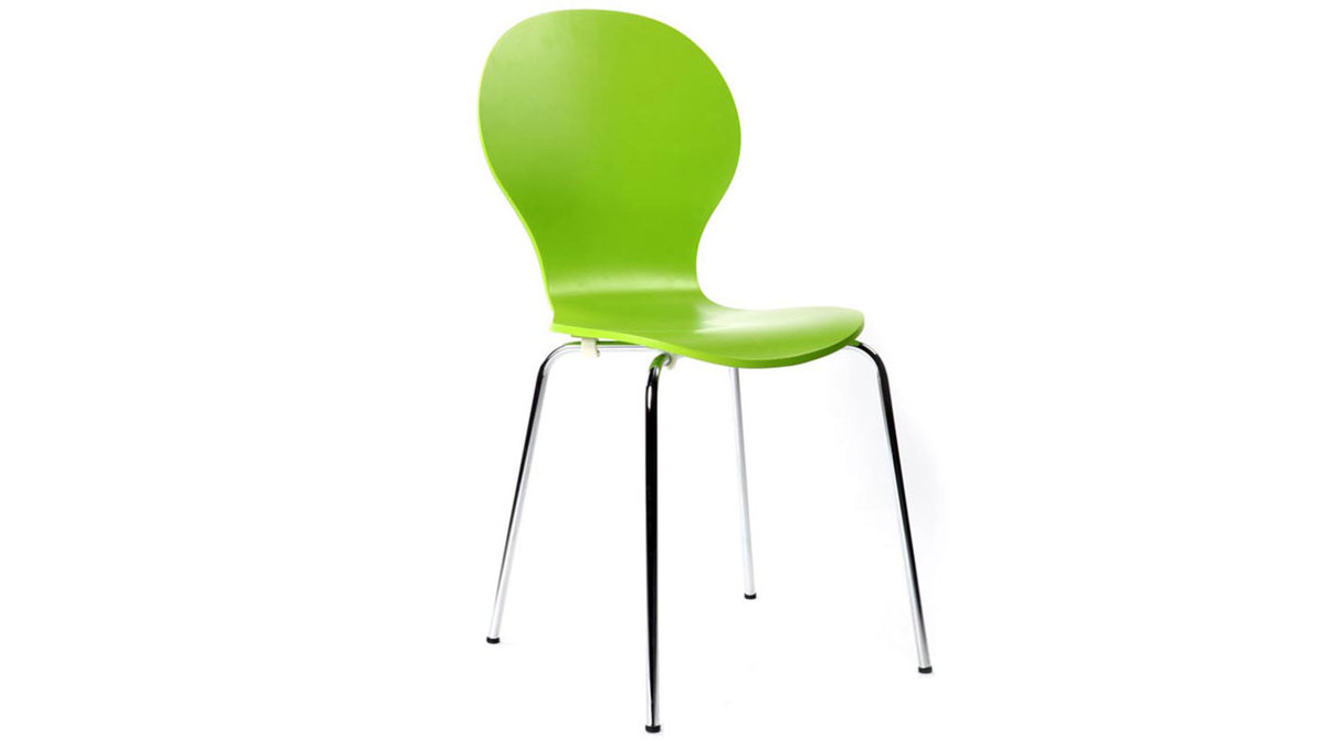 Gruppo di 2 sedie design color verde mela NEW ABIGAIL