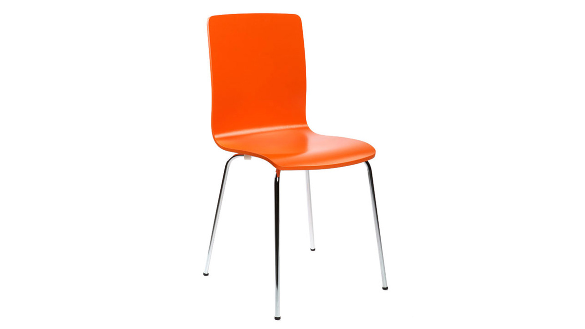 Gruppo di 2 sedie design colore arancione NELLY