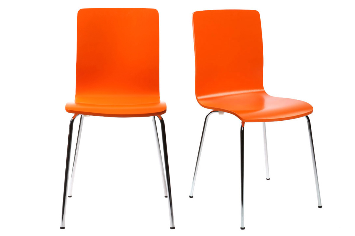 Gruppo di 2 sedie design colore arancione NELLY