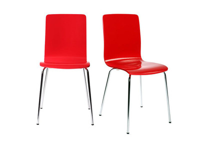 Gruppo di 2 sedie design colore rosso NELLY - Gruppo di 2 sedie design colore rosso NELLY