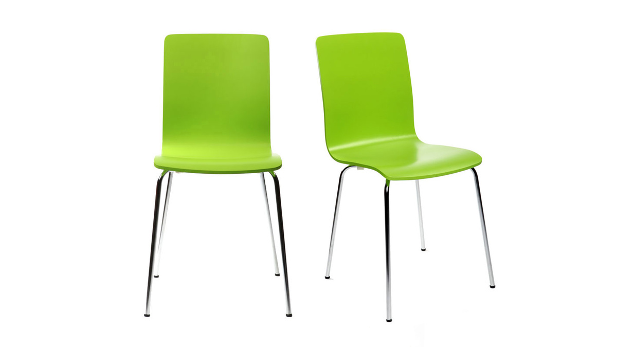 Gruppo di 2 sedie design colore verde mela NELLY