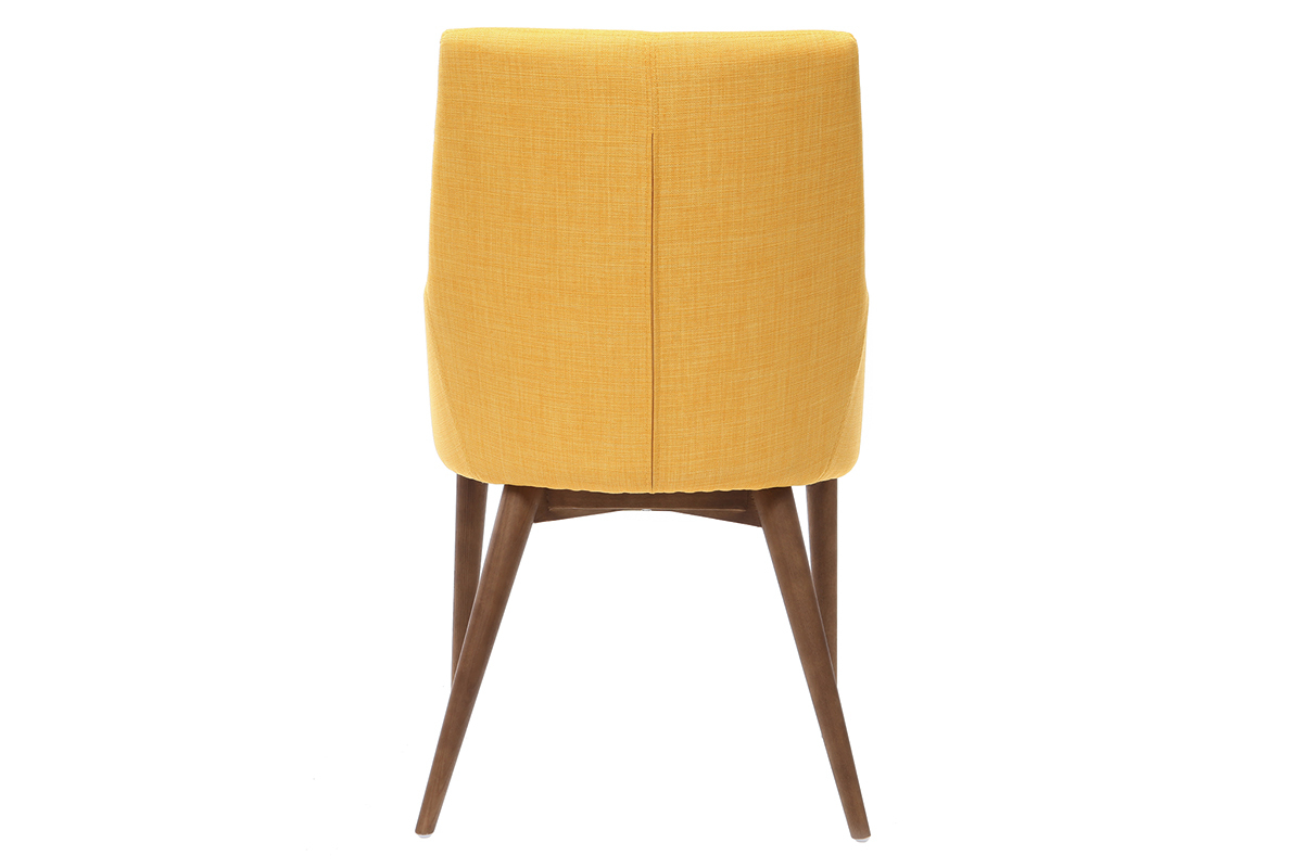Gruppo di 2 sedie Design giallo gambe legno scuro - SHANA