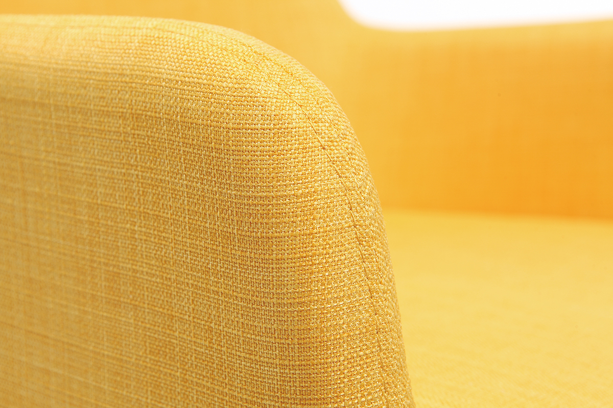 Gruppo di 2 sedie Design giallo gambe legno scuro - SHANA