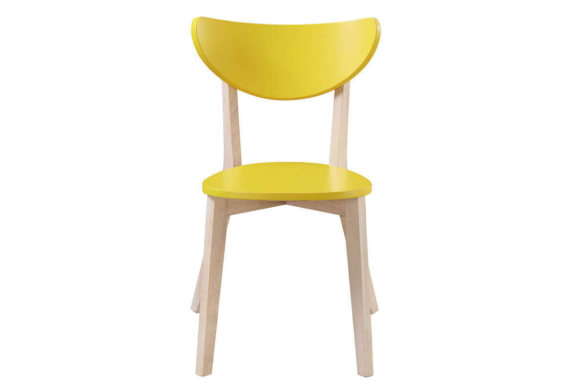 Gruppo di 2 sedie design giallo - piedi in legno - LEENA