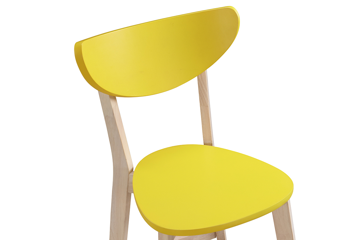 Gruppo di 2 sedie design giallo - piedi in legno - LEENA