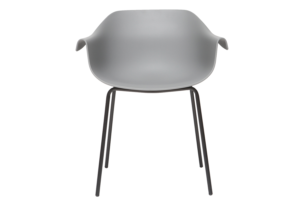 Gruppo di 2 sedie design grigio e nero COUTURE