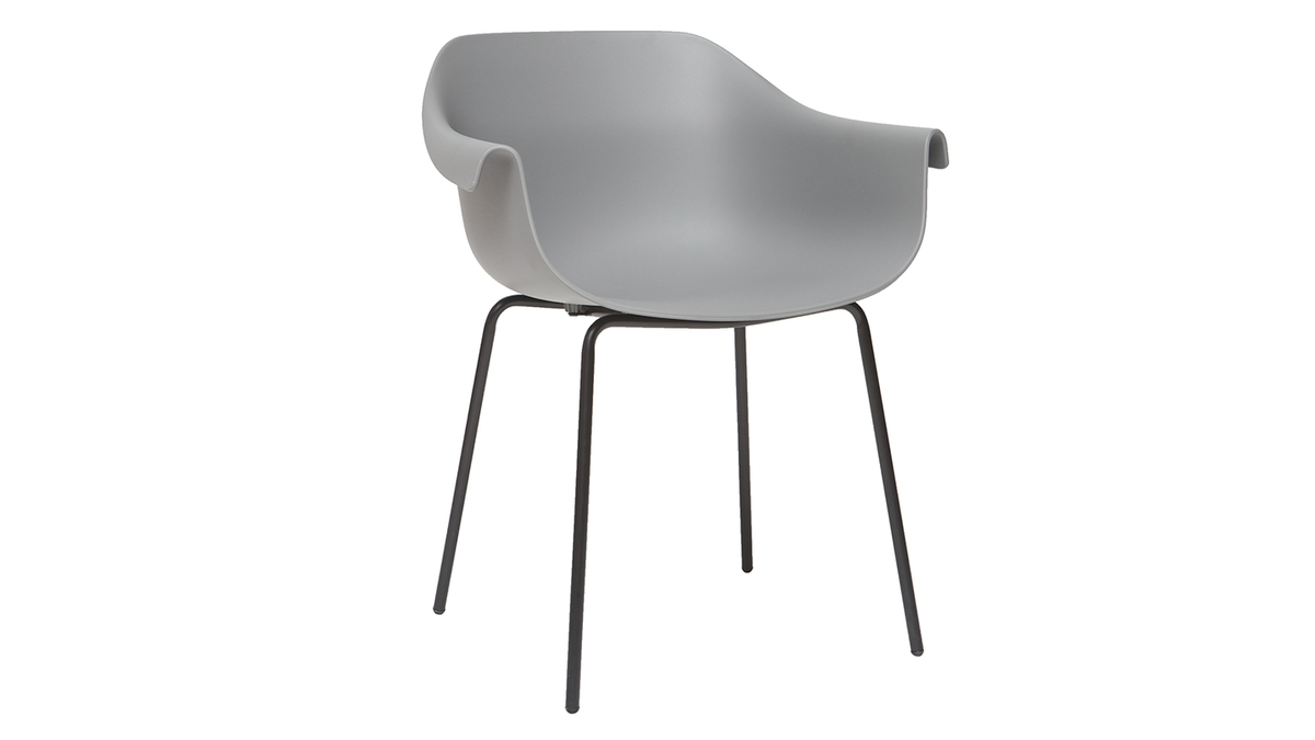 Gruppo di 2 sedie design grigio e nero COUTURE