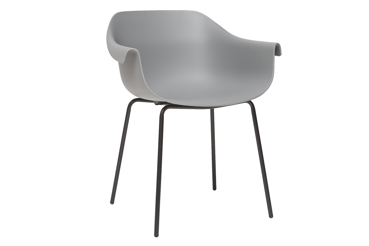 Gruppo di 2 sedie design grigio e nero COUTURE