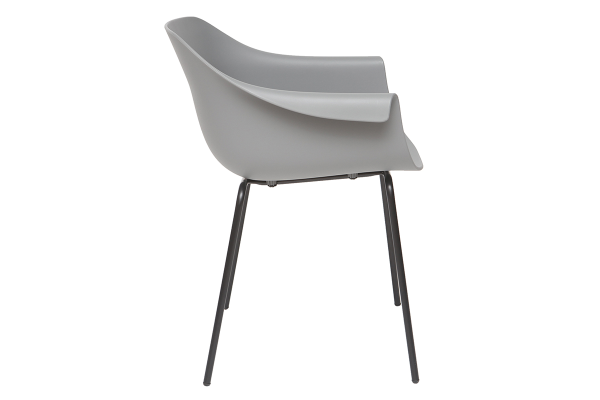 Gruppo di 2 sedie design grigio e nero COUTURE